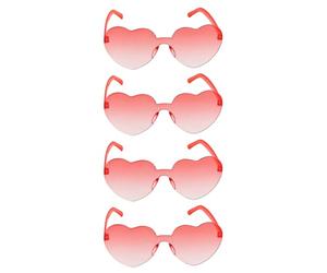 Chaks - Lunettes de soleil en forme de cœur, lot de 4 rétro, festival
