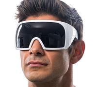 Chaks - Lunettes de soleil pour hommes et femmes, verres miroirs, blanc noir, futuriste pour festival et fête