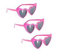 Chaks - Lunettes en forme de cœur pour femmes, lot de 3, lunettes de fête pour femmes, accessoire pour festival, enterrement de vie de jeune fille, mariage et fête