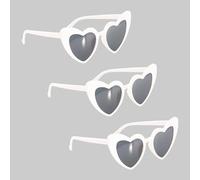 Chaks - Lunettes en forme de cœur pour femmes, lot de 3, lunettes de fête pour femmes, accessoire pour festival, enterrement de vie de jeune fille, mariage et fête
