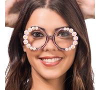 Chaks - Lunettes hippies, accessoire des années 70, fleurs et strass
