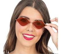 Chaks - LUNETTES MÉTAL OR BOUCHE ROUGE ADULTE