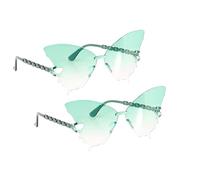 Chaks - Lunettes papillon, lot de 2, lunettes de fête pour femmes avec verres colorés, accessoire de déguisement pour fêtes et festivals