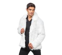 Chaks - Manteau de fourrure pour adultes, veste courte en fausse fourrure, pour carnaval, festival, fête Fashion
