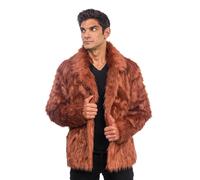 Chaks - Manteau de fourrure pour adultes, veste courte en fausse fourrure, pour carnaval, festival, fête Fashion