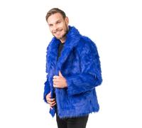 Chaks - Manteau de fourrure pour adultes, veste courte en fausse fourrure, pour carnaval, festival, fête Fashion