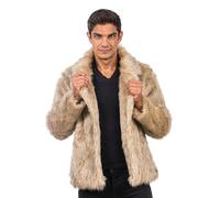 Chaks - Manteau de fourrure pour adultes, veste courte en fausse fourrure, pour carnaval, festival, fête Fashion