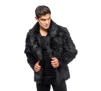 Chaks - Manteau de fourrure pour adultes, veste courte en fausse fourrure, pour carnaval, festival, fête Fashion