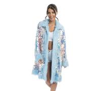 Chaks - Manteau réversible à paillettes, manteau pailleté arc-en-ciel