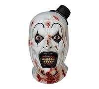 Chaks - Masque Art the Clown, masque d'horreur en latex de luxe | Accessoire officiel du costume Terrifier, blanc et noir, motif clown de cosplay pour Halloween et le carnaval