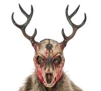 Chaks - Masque de cerf ensanglanté en mousse avec bois, masque d'animal d'horreur, accessoires de costume pour Halloween et carnaval