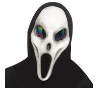 Chaks - Masque fantôme avec yeux arc-en-ciel, masque effrayant en plastique, accessoires de costume pour Halloween et carnaval