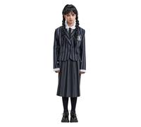 Chaks - Mercredi, costume d'école, 3 pièces pour enfants, en noir et gris, tenue pour Halloween et Carnaval