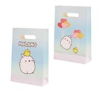 Chaks - Molang sacs en papier, lot de 4, coffret cadeau Molang officiel, sacs de petits cadeaux, décoration pour anniversaire d'enfant et fête