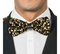 Chaks - Noeud papillon avec paillettes, noeud papillon pré-attaché scintillant, accessoire pour enterrement de vie de garçon, disco, nouvel an, carnaval