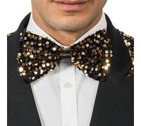 Chaks - Noeud papillon avec paillettes, noeud papillon pré-noué scintillant, accessoire pour enterrement de vie de garçon, disco, nouvel an, carnaval