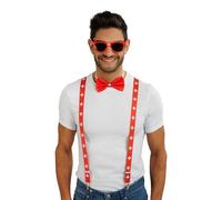 Chaks - Pack fan avec bretelles, nœud papillon et lunettes