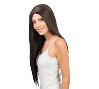 Chaks - Perruque à cheveux longs 73 cm, lisse avec raie au milieu, cheveux synthétiques, pour cosplay, festival, carnaval