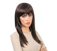 Chaks - Perruque avec frange, 58 cm de cheveux synthétiques raides pour femmes, cosplay, carnaval, festival