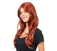 Chaks - Perruque avec lagen Harren ondulée, 68 cm, pour femmes, cosplay, carnaval, festival, bouclée avec longue frange