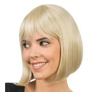 Chaks - Perruque carré cheveux courts, synthétique avec frange 30 cm | Coiffure carrée lisse pour le carnaval, le cosplay et les festivals, perruque pour femme en cheveux synthétiques