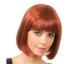Chaks - Perruque carré cheveux courts, synthétique avec frange 30 cm | Coiffure carrée lisse pour le carnaval, le cosplay et les festivals, perruque pour femme en cheveux synthétiques