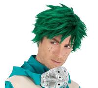 Chaks Perruque Deku pour homme, accessoire de costume officiel My Hero Academia, perruque verte anime pour carnaval et bande dessinée