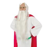 Chaks - Perruque et barbe Panoramix, ensemble officiel d'accessoires pour costume Astérix et Obélix, druide pour carnaval et Comic Con, Blanc