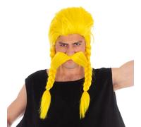 Perruque Et Moustache Gaulois Taille Unique Jaune