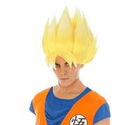 Chaks - Perruque Goku Super Saiyajin, accessoire officiel Dragon Ball pour carnaval, Halloween et fans d'anime