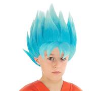 Chaks Perruque Bleue Goku Saiyan Super Dragon Ball Enfant - Bleu - Taille Unique