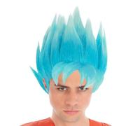 Chaks - Perruque Goku Super Saiyan Dieu, Dragon Ball, accessoire de costume pour carnaval, Halloween et fans d'anime