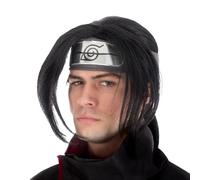 Chaks - Perruque Itachi Uchiha pour homme, accessoire officiel du costume Naruto, cosplay anime, carnaval et Comic Con, Noir