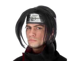 Chaks - Perruque Itachi Uchiha pour homme, accessoire officiel du costume Naruto, cosplay anime, carnaval et Comic Con, Noir