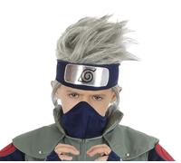 Chaks - Perruque Kakashi Hatake pour garçons, accessoire officiel du costume Naruto, gris argenté, cosplay anime, carnaval et Comic Con