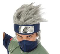 Chaks - Perruque Kakashi Hatake pour homme, accessoire officiel du costume Naruto, gris argenté, cosplay anime, carnaval et Comic Con