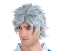 Chaks - Perruque Mitsuki, accessoire de costume de ninja d'anime | Accessoires officiels Boruto, perruque bleu argenté, déguisement pour cosplay et carnaval