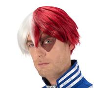 Chaks Perruque Shoto Todoroki pour homme, accessoire de costume officiel My Hero Academia, Anime Wig pour carnaval et bande dessinée