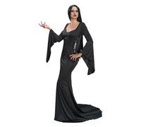 Chaks Déguisement Morticia Addams – Robe longue noire fluide avec traîne M