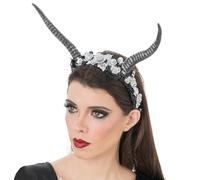 Chaks - Serre-tête avec cornes, coiffe à fleurs, look fantastique, accessoires de costume cosplay pour Halloween et le carnaval