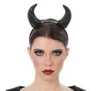 Chaks - Serre-tête diabolique avec cornes scintillantes en rouge ou noir, accessoires de costume pour Halloween et carnaval