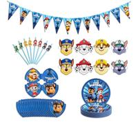 Chaks - Set de vaisselle de fête PAW PATROL pour 8 enfants, 45 pièces