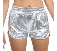 Chaks - Short métallique, short brillant avec poches, pantalon court, tenue de soirée pour festival, look estival, carnaval