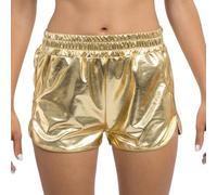Chaks - Short métallique, short brillant avec poches, pantalon court, tenue de soirée pour festival, look estival, carnaval
