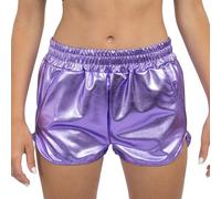 Chaks - Short métallique, short brillant avec poches, pantalon court, tenue de soirée pour festival, look estival, carnaval