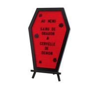 Chaks - Tableau à lettres cercueil, tableau à lettres à enficher avec chevalet et plus de 500 caractères, décoration gothique pour Halloween