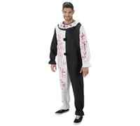 Chaks - Terrifier Art the Clown Jumpsuit, bicolore noir et blanc Horror Look, Costume Combinaison pour Halloween