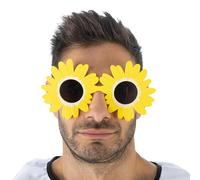 Chaks - Terrifier Lunettes Fleurs, jaune avec verres noirs, lunettes de fête pour carnaval, festival, costumes d'horreur