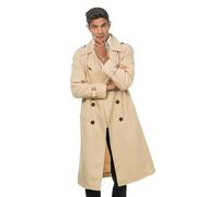 Chaks - Trench-coat pour adultes, Beige, manteau classique de détective, inspecteur, pour carnaval, fête à thème