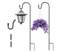 CHALA 2 PCS Crochets de berger,crochets à hauteur réglable 100cm,crochets de berger en métal avec pute pour lampes solaires jardin, mariage pots à fleurs, lumières de Noël, mangeoire à oiseaux